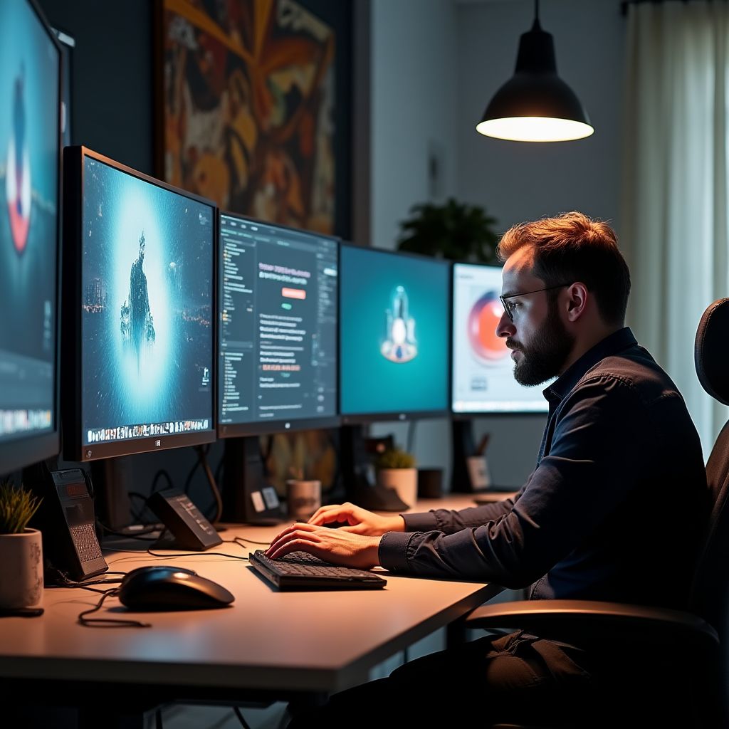 Diseñadora trabajando en estudio